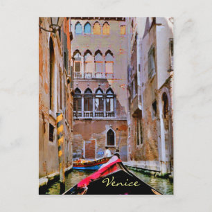 Venice Italien Gondola Postcard Vykort