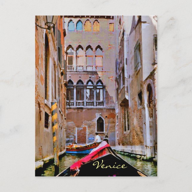 Venice Italien Gondola Postcard Vykort (Framsida)