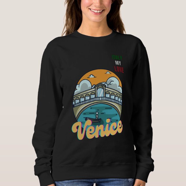 Venice Italy My Love Green White Red Italy Flag Me T Shirt (Framsida)
