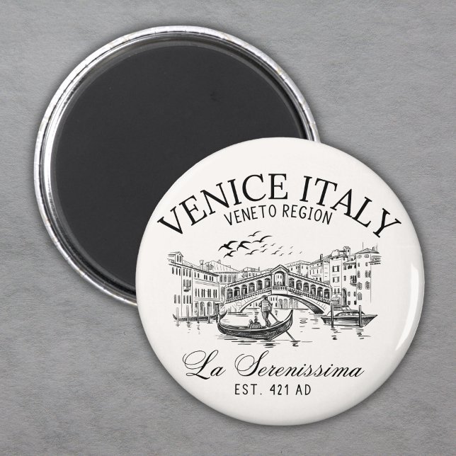 Venice Italy Vintage Old Landscape Magnet (Skapare uppladdad)