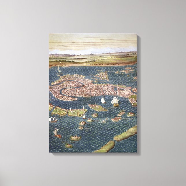 VENICE: KARTA, 1600-TALET CANVASTRYCK (Framsida)