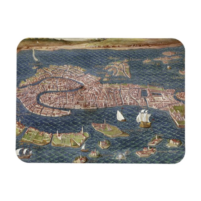 VENICE: KARTA, 1600-TALET MAGNET (Horisontell)