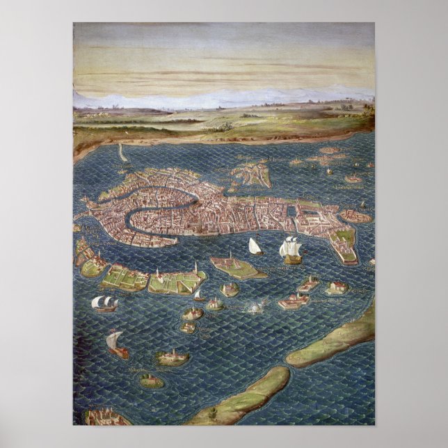 VENICE: KARTA, 1600-TALET POSTER (Framsidan)
