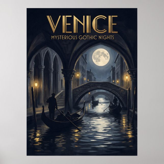 Venice Mysterious Gothic Nights Travel  Poster (Framsidan)