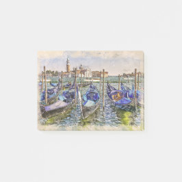 Venice Port Blue Boats Post-it Block