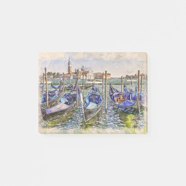 Venice Port Blue Boats Post-it Block (Framsida)