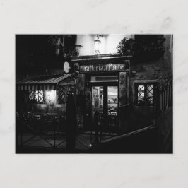 Venice-restaurangen på natten vykort