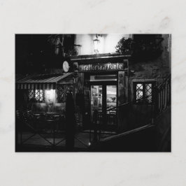 Venice-restaurangen på natten vykort