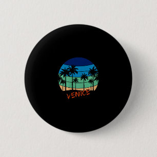 Venice Retro Vintage Solnedgång Strand Design Prem Knapp