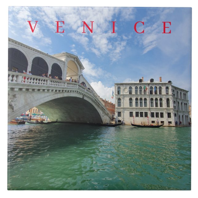 Venice Rialto Bridge, visa keramiskt plattor Kakelplatta (Framsidan)