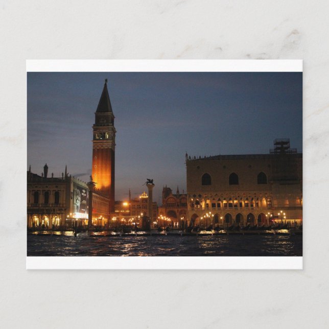 Venice San Macro Square på nattvykort Vykort (Framsida)