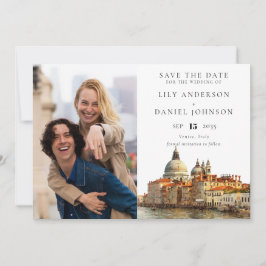 Venice Skyline Watercolor Photo Wedding Spara Datumet
