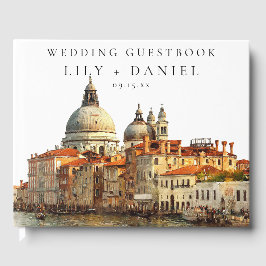 Venice Skyline Watercolor Wedding Gästböcker