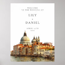 Venice Skyline Wedding Welcome Sign