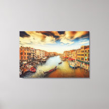 Venice stora kanal med gondoler Canvastryck