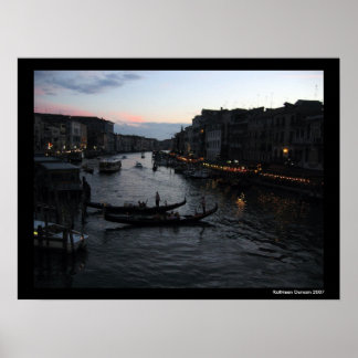 Venice Sunset med Gondalas Poster