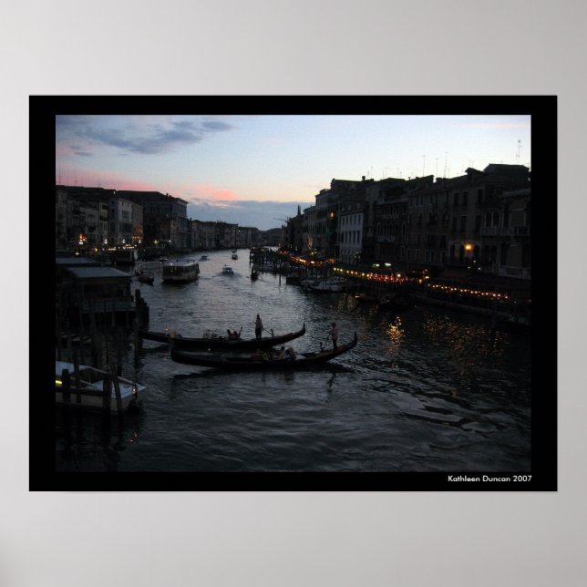 Venice Sunset med Gondalas Poster (Framsidan)