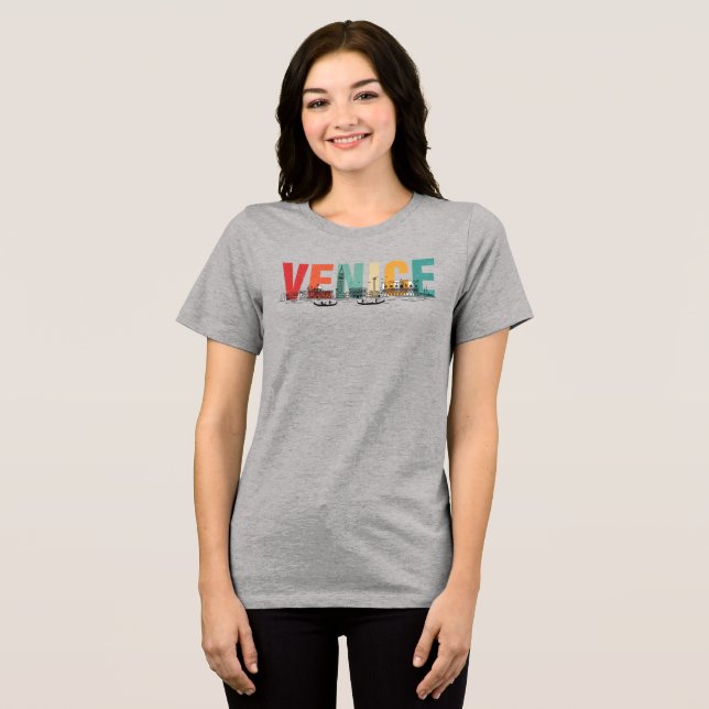 Venice Text with Skyline T Shirt (Framsida Full)