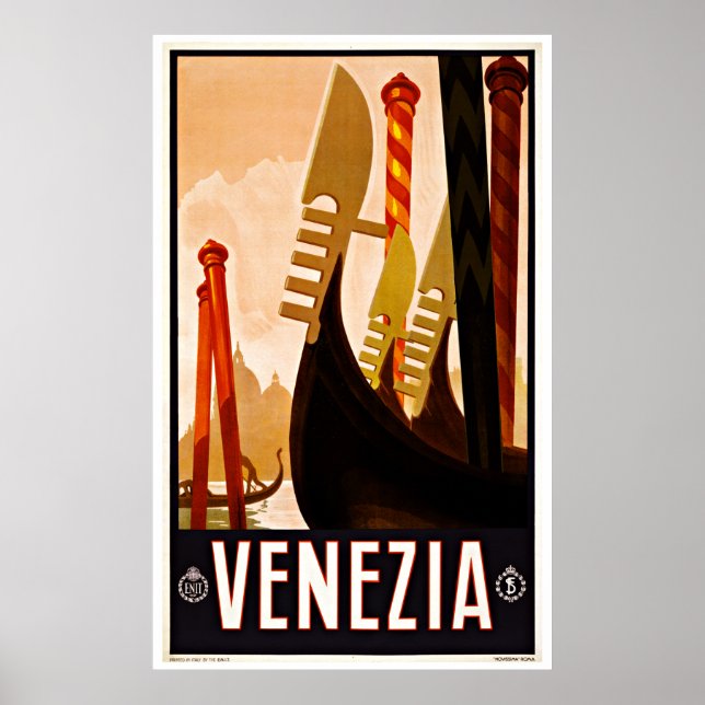Venice Venezia Italien - Vintage resor Poster (Framsidan)