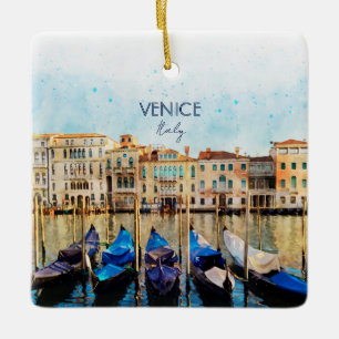 VENICE VENEZIA vattencolor - Italien Travel souven Julgransprydnad Keramik
