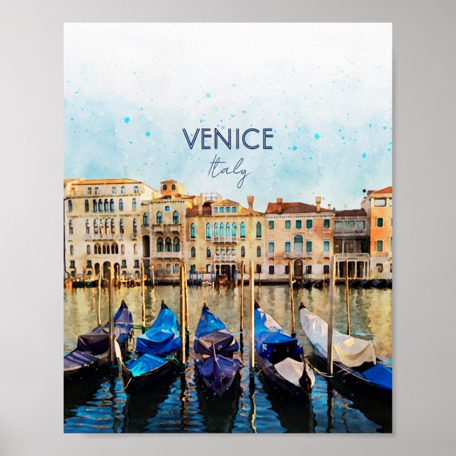 VENICE VENEZIA vattencolor - Italien Travel souven Poster (Framsidan)