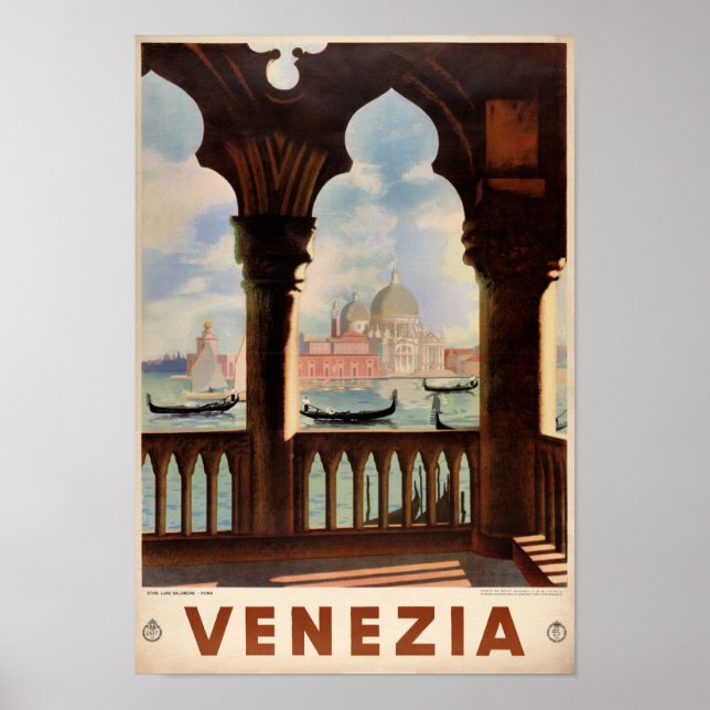Venice Venezia Vintage resor Poster återställd (Framsidan)