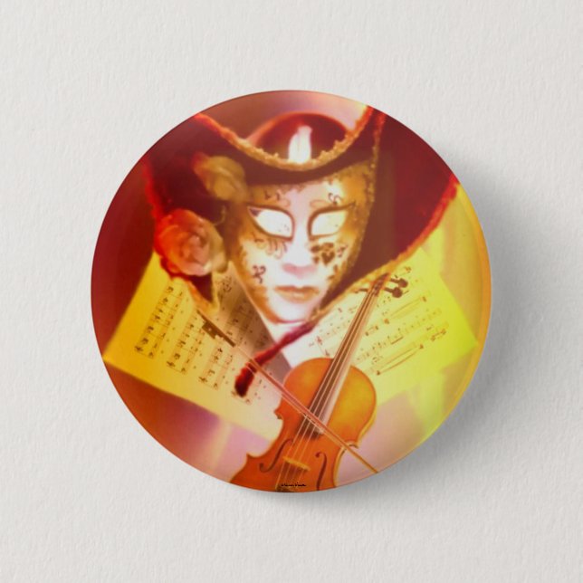 Venice Violinist Button Knapp (Framsida)