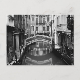 Venice Waterway Black and White Vykort