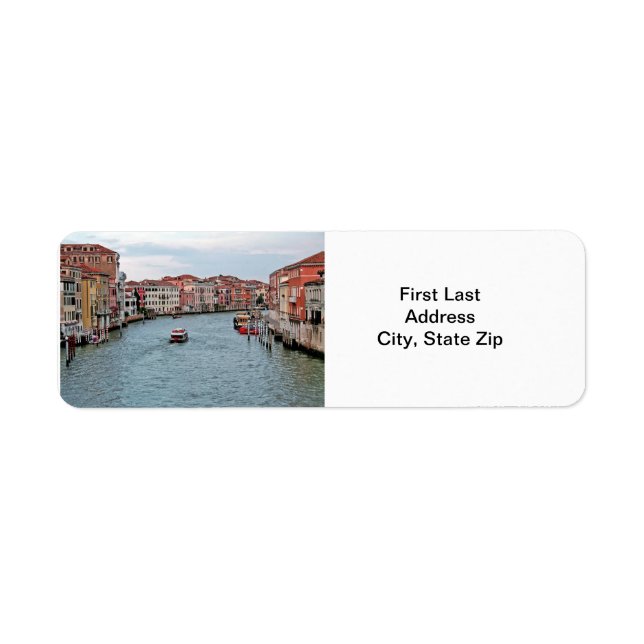 Venice Waterway Returadress Etikett (Framsidan)