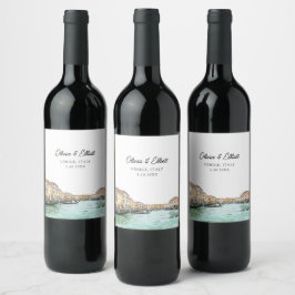 Venice Wedding Favor Personlig Vin-etikett Vinflaska Etikett