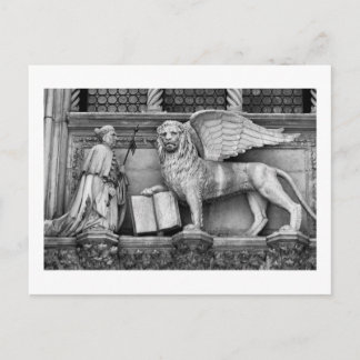 VENICE WINGED LEJON B/W VYKORT
