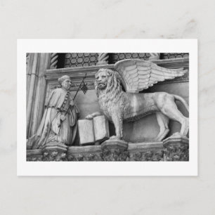 VENICE WINGED LEJON B/W VYKORT