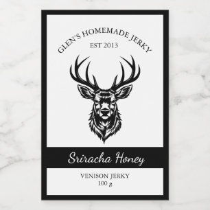 Venison Hjort Jerky Food Packaging Label Mat Etikett