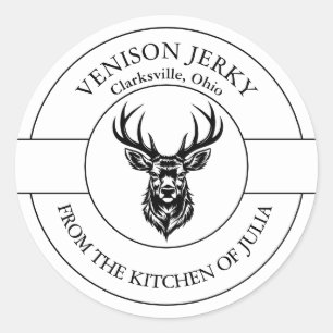 Venison Jerky Label Runt Klistermärke