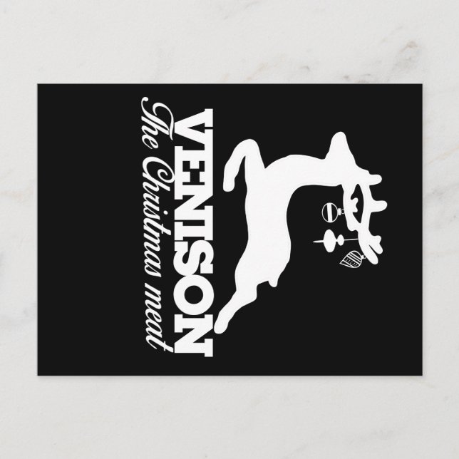 Venison vid jul-kött helg vykort (Framsida)