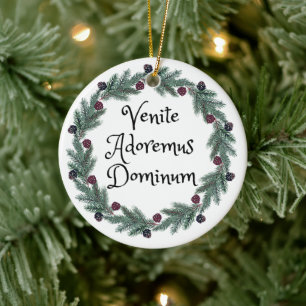 Venite Adoremus Dominum Latin Mass Personlig Julgransprydnad Keramik