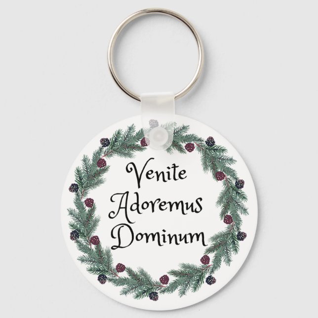 Venite Adoremus Dominum Latin Religiösa Jul Nyckelring (Framsida)
