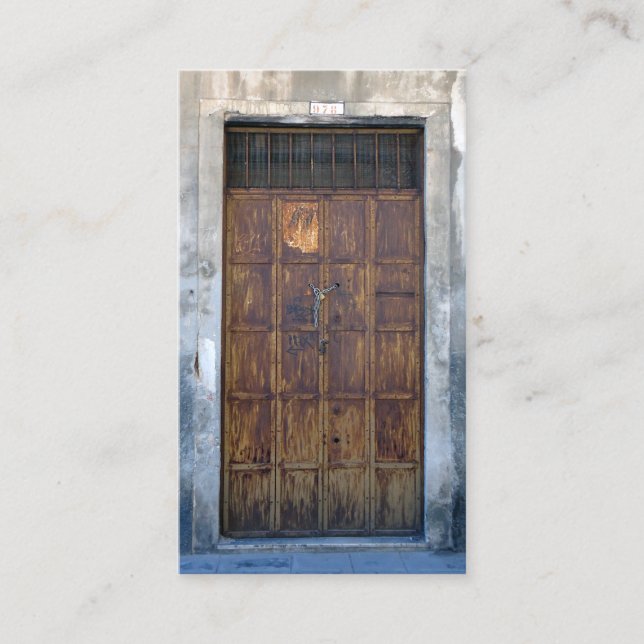 venitisk dörr visitkort (Framsida)