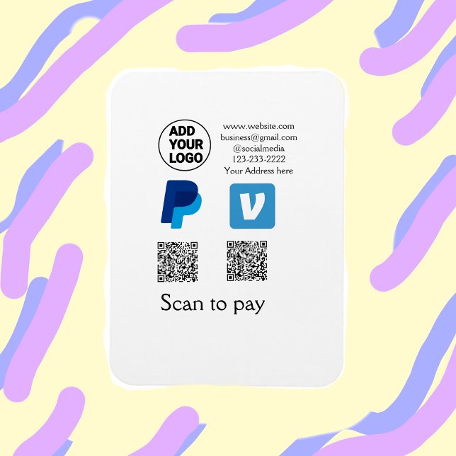 Venmo-betalarskanning för att betala lägga till q  magnet (Skapare uppladdad)