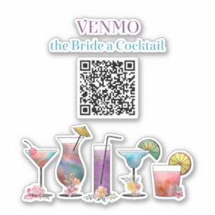 VENMO, Bride a Cocktail Anpassningsbar Cutout Klistermärken