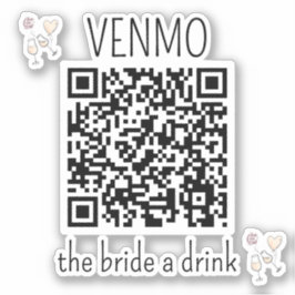VENMO: Bride a Drink QR Code Bachelorette Party Klistermärken