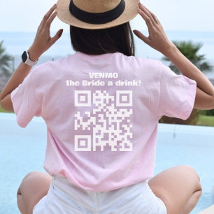 Venmo Bruden En Drink QR-kod Champagne Toast T Shirt