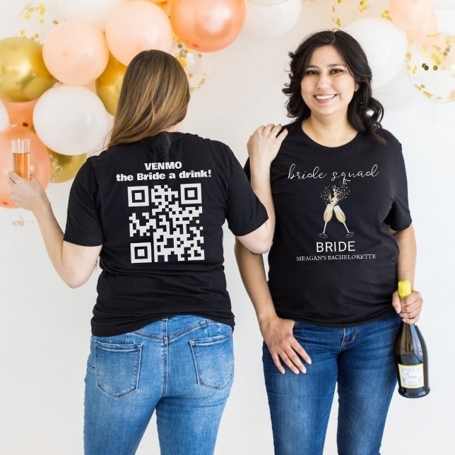 Venmo Bruden En Drink QR-kod Champagne Toast T Shirt (Skapare uppladdad)