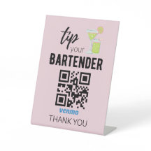 Venmo QR-kodtecken för Bartender