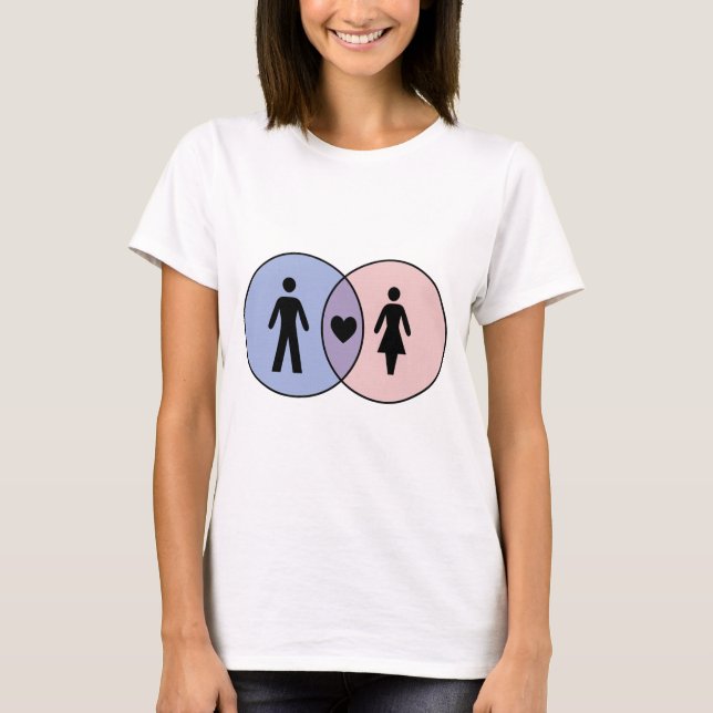 Venn Diagram Boy + Girl T-shirt (Framsida)