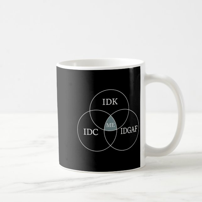 Venn Diagram Idgaf Funny Meme Science Scifi ID Kaffemugg (Höger)