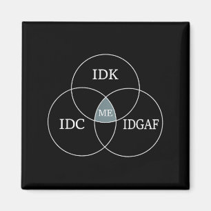 Venn Diagram Idgaf Funny Meme Science Scifi ID Magnet