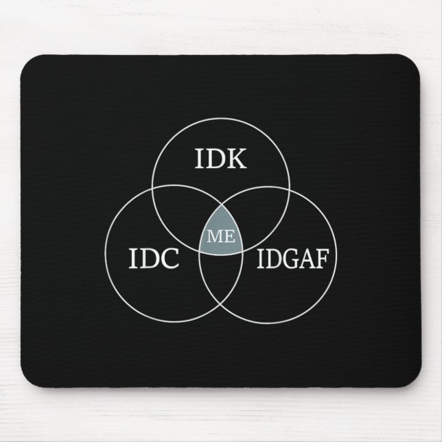 Venn Diagram Idgaf Funny Meme Science Scifi ID Musmatta (Framsidan)