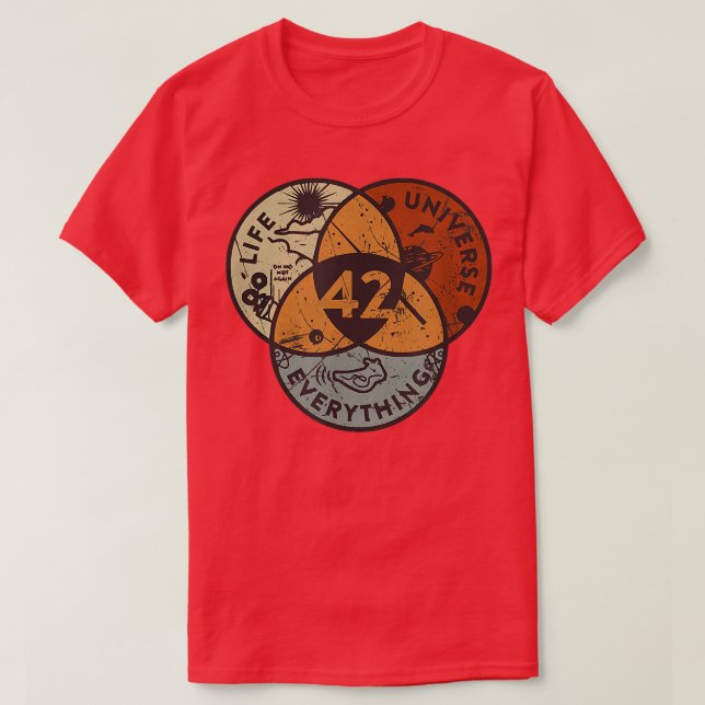Venn Diagram Life The Universe And Everything  42  T Shirt (Design framsida)