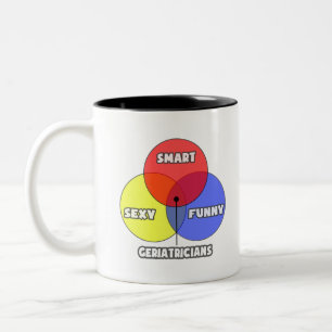 Venndiagram ... Geriatriker Två-Tonad Mugg